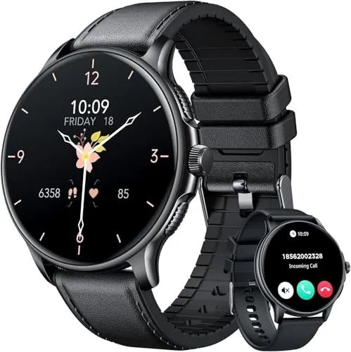 Reloj Inteligente Hombre Smartwatch con Llamadas: 1.43" Redondo AMOLED Display de Pulsometro Presion Sueño Arterial 100+ Modo Deportivo Podómetro IP68 Impermeable con Smartwatch para iOS y Android