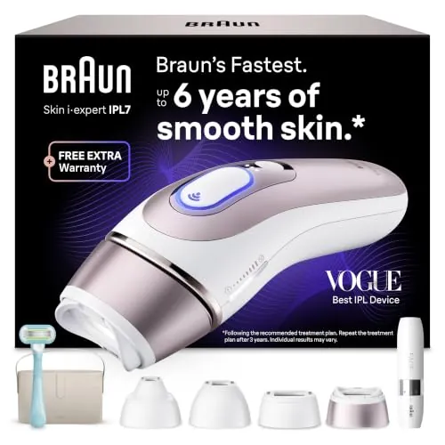 Braun Depiladora Luz Pulsada Smart IPL Skin i·expert, PL7442, Blanco/Bronce