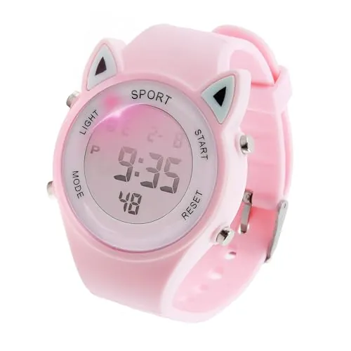 Joynine Relojes para Niños Reloj Digital Niña con Disegno 3D e Orecchie di Gatto 30M Impermeabile Reloj Infantil con Alarma Cronómetro Luz para Niños de 3 a 12 años