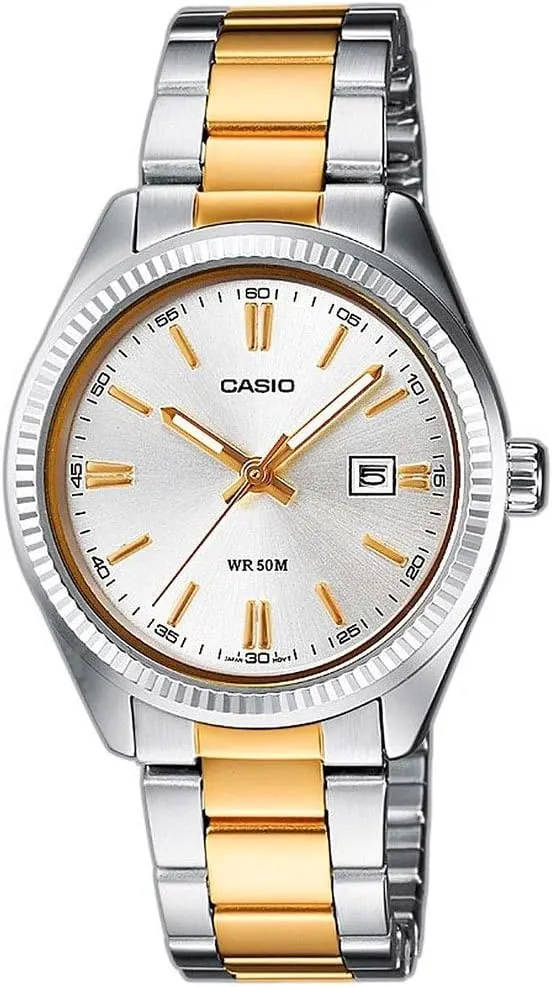 Casio Reloj Analógico para Mujer de Cuarzo con Correa en Acero Inoxidable LTP-1302PSG-7AVEF