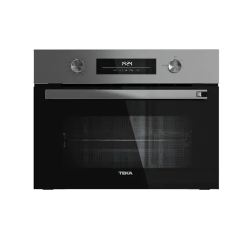 TEKA Horno Multifunción Compacto 45x60cm, 8 Funciones de Cocción, Sistema HydroClean, Guías Telescópicas Plus Extension, Bandeja Profunda Antivuelco, Acero Inoxidable Antihuellas, Modelo NEO HSC 6350
