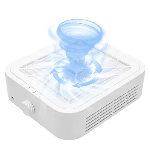 CGBE Extractor de Polvo de Uñas, 120W Extractor de Polvo de Uñas con 2 Filtros Potente Extractor Profesional de Polvo de Uñas y Aspirador Doméstico. (WL007) (White)