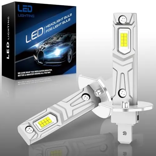 AUXIRACER H1 LED 22000LM, Bombilla H1 LED coche 6500K, CSP LED 12V, 80W,plug and play，2 set