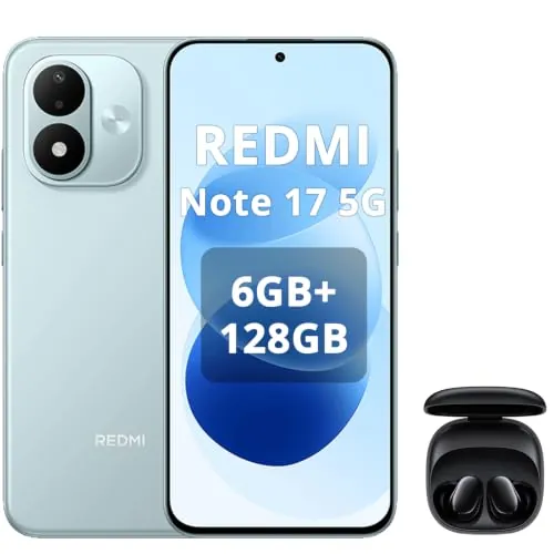 XIAOMI Redmi Note 17 5G 6+128GB, Azul, Incluye Auriculares Negros