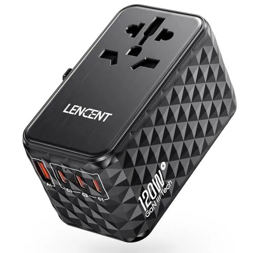 LENCENT Adaptador Enchufe Universal GAN III 120W, Cargador Internacional