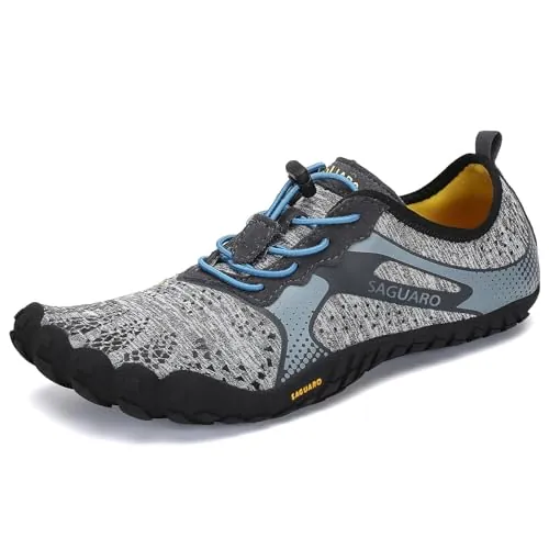 SAGUARO Zapatillas Minimalistas Hombre Zapatillas Barefoot Mujer Ligera Transpirable Calzado Minimalistas para Wide Tox Box Gris Tenue,Gr.41