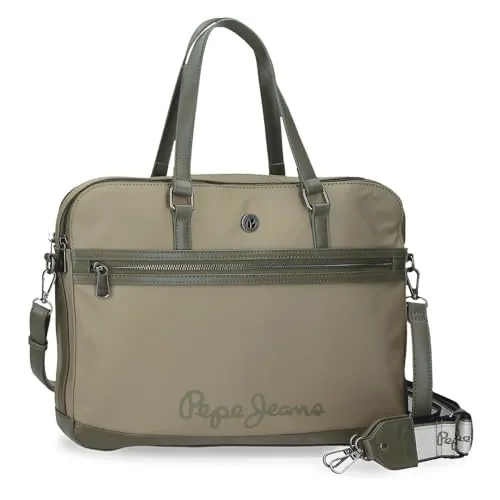 Pepe Jeans Corin Bolso para Portátil Verde 40x30x5 cms Poliéster y PU by Joumma Bags