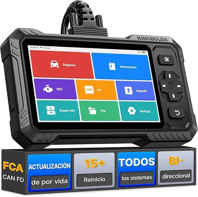 KINGBOLEN S6 Elite OBD2 Diagnosis Coche Multimarca, Bidireccional Maquina Diagnosis Coche,Sistema Completo Diagnosis 15+Reajustes, CANFD, FCA, Vin Automático, Actualizaciones gratuitas