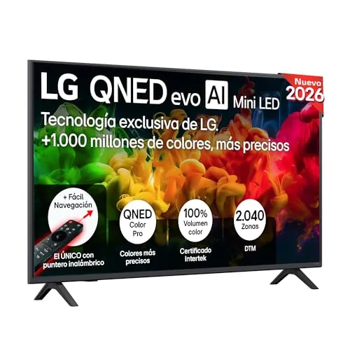 LG 50QNED80B6B - Smart TV QNED EVO AI 50" 4K Sin Reflejos 94%, 2026
