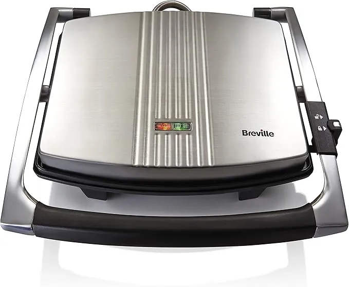 Breville Sandwich/Panini Press & Toastie Maker | 4-Slice | Stainless Steel [VST026X]