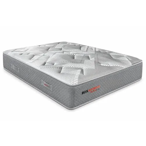 Duérmete Online - Colchón Viscoelástico Híbrido Box Hybrid con Núcleo de Muelles Ensacados, Confort Óptimo, Grosor 26cm, Firmeza Intermedia, Antiácaros Antibacteriano e Hipoalergénico 80 x 190