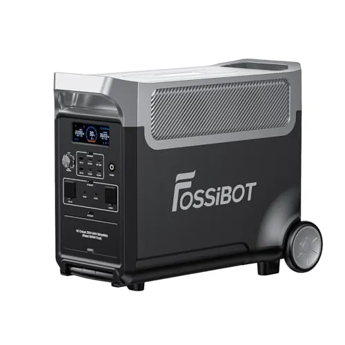 FOSSiBOT F3600 Pro Estacion de Energia Portatil, Batería LiFePO4 de 3840 WH, Ampliable hasta 11,52 kwh, Salida de CA de 3600 W, Entrada Solar de 2000 W, Generador Solar Portatil el Acampada, Camping