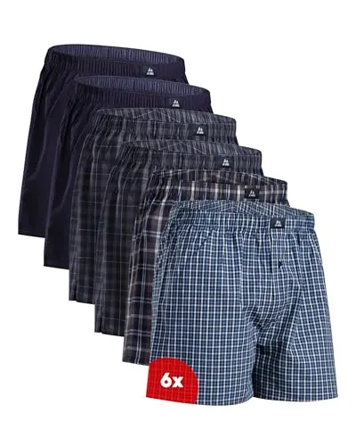 DANISH ENDURANCE Calzoncillos Hombre Boxer, 4 y 6 Pack Assorted Azul/Gris Mix M