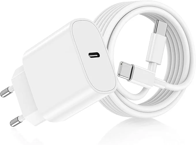 Cargador Carga Rápida USB-C para iPhone 17 16 15 & Cable de Carga Rápida 2M - Adaptador de Enchufe 20W Compatible con iPhone 16e,16/15 Plus,17 Air, 17/16/15 Pro, Pro MAX, Pad