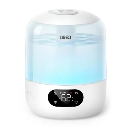 DREO Silencioso Humidificador Bebés 3L con Sensor de Humedad,Blanco hielo