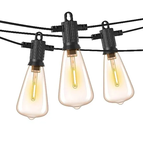 ZOTOYI Guirnalda Luces Exterior LED, 45 Metros ST38 Cadena Bombillas Impermeable IP65, 60+3 Plástico Inastillable Bombillas, 2700K Blanco Cálido Luces Jardin Para Jardín Terraza Patio Fiestas Navidad