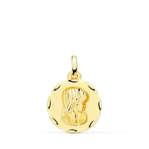 Inmaculada Romero IR Virgen Niña Primera Comunión Medalla Oro 9k unisex 16mm.. Grabación incluida en el precio - Personalizable - GRABACIÓN INCLUIDA EN EL PRECIO