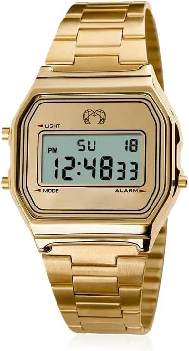 Reloj Digital Mujer Dorado Vintage - Acero Inoxidable, Resistente al Agua 3ATM, Maquinaria Cuarzo - Reloj Pulsera Mujer Estilo Retro, Regalo Mujer