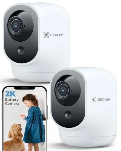COCOCAM 2PCS 2K Camara Vigilancia WiFi Interior Sin Cable