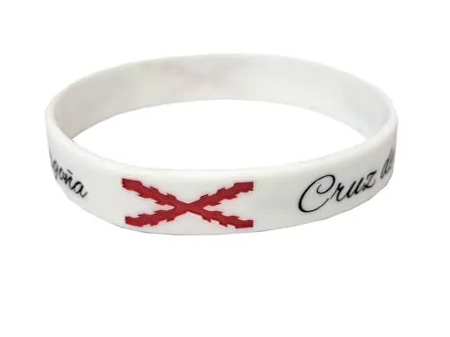 Tiendas LGP - Pulsera de Goma de Silicona con diseño de Bandera de Borgoña, Blanca.