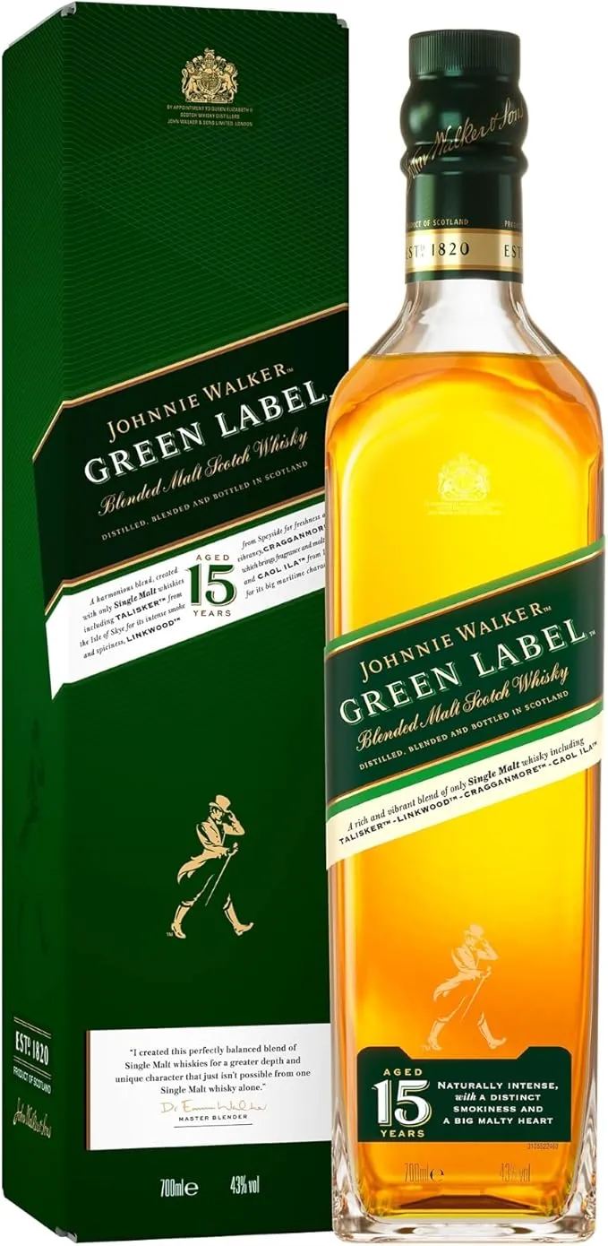 Johnnie Walker, Green label, Whisky escocés blended, 700 ml