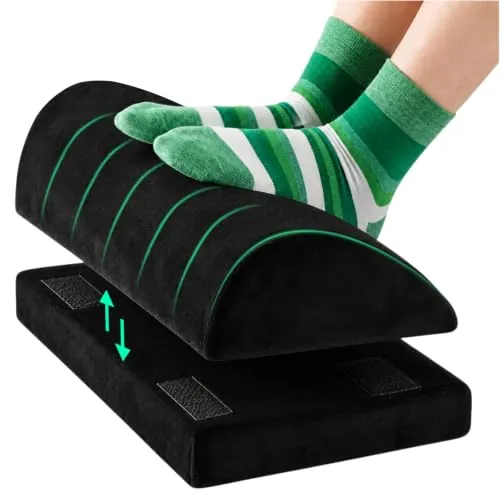 HUANUO Reposapiés Oficina Ajustable, Taburete en Forma de Cuña para Debajo del Escritorio, Almohadilla Reposapiés con 2 Opciones de Altura para Uso en Casa y Oficina
