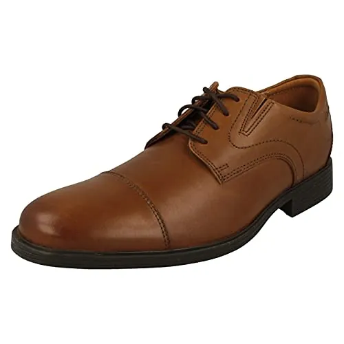 Clarks Men's Whiddon Cap Sneaker, Cuero marrón Oscuro., 44.5 EU