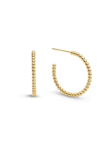 SINGULARU - Pendientes Pebble Dots M. Acero con Acabado en Baño Oro de 18Kt. Cierre Silicona bañado en Oro de 18kt. Joyas para Mujer