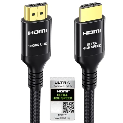 Etseinri Cable HDMI 2.1 3 Metros, Certificado 48Gbps Cable HDMI® Ultra Alta Velocidad 4K 240Hz 165Hz 120Hz 8K 60Hz 10K Aluminio Cabo HDMI HDCP 2.3 D-olby Atmos eARC HDR10+ TV PC Monitor Proyector