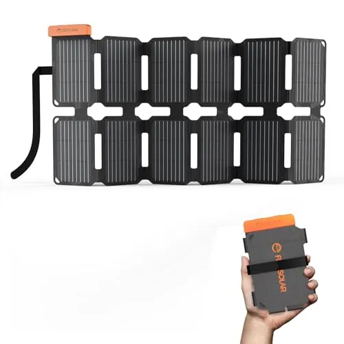 Flexsolar Mini Cargador Solar Plegable 36 W Panel Solar Resistente al Agua | Con Puertos USB-A/USB-C/CC - Para Estaciones de Alimentación, Smartphones, Tabletas, Bancos de Energía, Camping