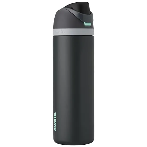 Owala FreeSip - Stainless Steel - 24-oz. - Grey/Teal (Foggy Tide) (Amazon)