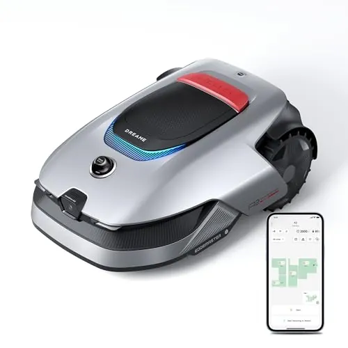 DREAME A2 1200 Robot Cortacésped, Inalámbrico Sin RTK, para 1200 m², LiDAR 3D de 360° y Visión AI, Capacidad de Escalada hasta el 50% (26,5°), Corte de Precisión de 5 cm, Control Dual de Mapas