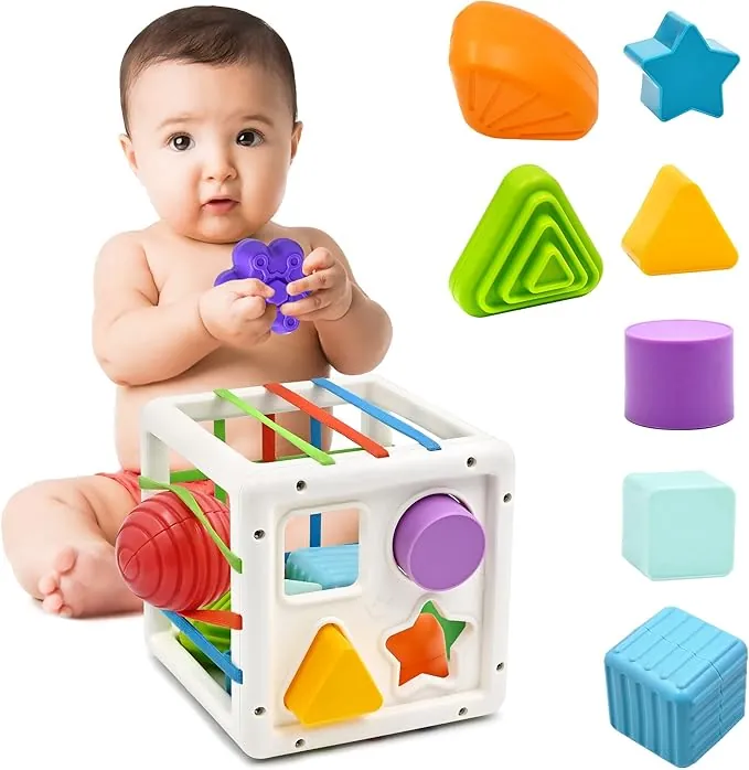 Mailesi Juguetes Montessori Niños 12 18 24 Meses, Juguetes Bebes en Forma de Cubo para La Motricidad Fina y el Aprendizaje Temprano, Regalo Sensorial para Niños y Niñas 1 2 3 Años, Regalo Juguetes