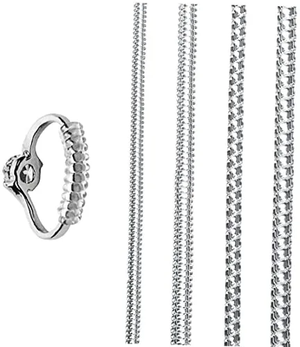 Piezas Ajustador de Tamaño de Anillo para anillos sueltos Limpiadores Transparentes Guardias de Descuento para Hacer Joyas de Plata, Platino o Oro Blanco Más PequeñosOperación Fácil