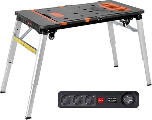 TLGREEN 7 en 1 Banco de Trabajo Portátil,Mesa de Trabajo Plegable Ajustable