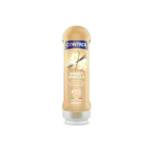 Control Gel Madagascar Sweetness 2en1 - Gel de Masaje Corporal con Aroma a Vanilla - 200 ml - Base acuosa - Compatible con Preservativo - Hidratante - Hipoalergénico - Sin azúcar
