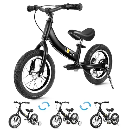 YBIKE Bicicleta De Equilibrio 2 En 1,Bicicletas para Niños Función De Doble Uso,Adecuada para Niños De 1 a 7 Años, 12,14,16 Pulgadas con Freno, Pedal, Teoría De La Formación