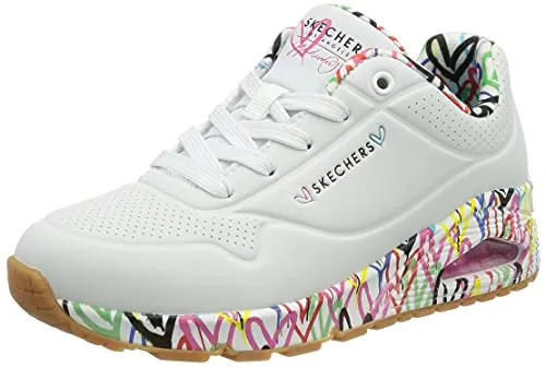 Skechers Uno Loving Love, Zapatillas Mujer, White Multicolor, 39 EU