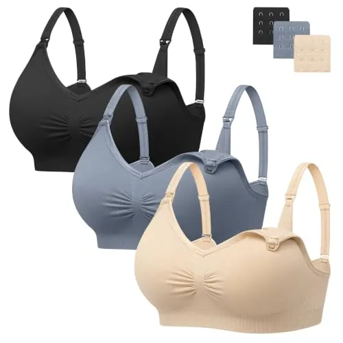 HBselect Sujetador Lactancia Mujer 3Pack Sujetadores Lactancia Sin Aros