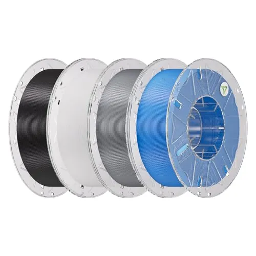 Creality Filamento PLA RFID Hyper 1,75 mm – Impresión de alta velocidad hasta 600 mm/s, 4 kg Multi Color Set (negro, blanco, gris y azul, bobinas de 1 kg cada una), compatible con K2 Plus Combo