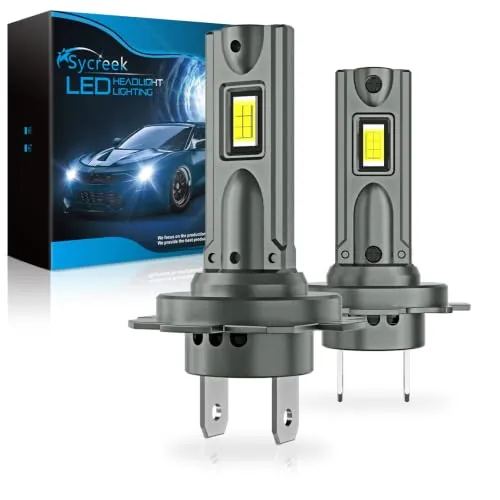 Sycreek H7 LED 30000LM 100W, Bombilla 6500K Blanco Frío, Mini 1:1 12V