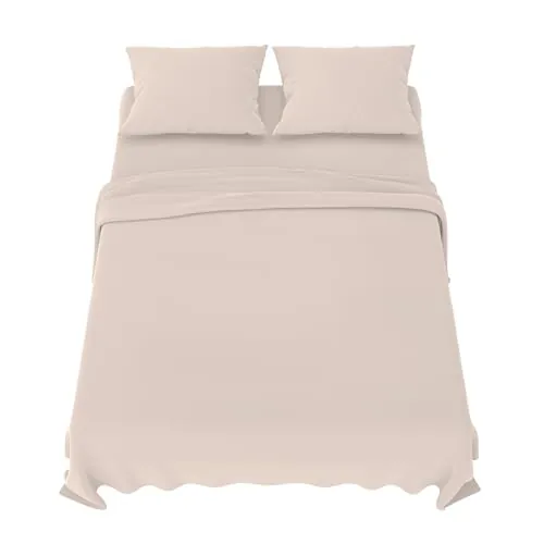 Dreamzie - Juego de Sábanas 180x200 cm - Microfibra Cepillada - Beige