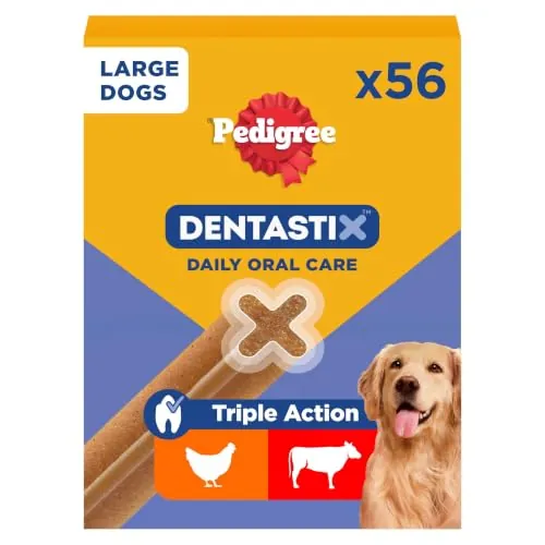 Pedigree Dentastix Snack Dental para la Higiene Oral de Perros Grandes (1 Pack de 56ud)