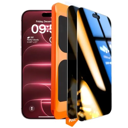 TOCOL Protector Pantalla de Privacidad para iPhone 18 Pro, Sin Burbujas