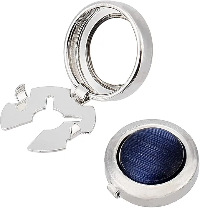 NICENEEDED Fundas de Botones Hombres, Gemelos Vintage para Camisa de Hombre, Gemelos con Tapa de Botón de Ónix Negro, Redondos, Patrón Retro Tallado
