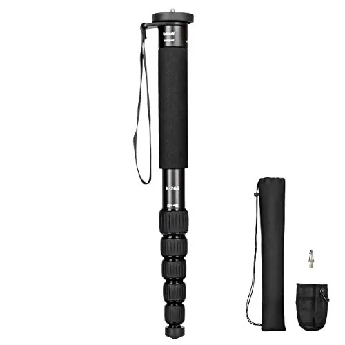 Koolehaoda Monopod de 6 Secciones, Compacto, portátil, para fotografía, Unipod Stick de aleación de Aluminio, Carga máxima de 10 kg, el tamaño Plegable es de Solo 38 cm (Negro)