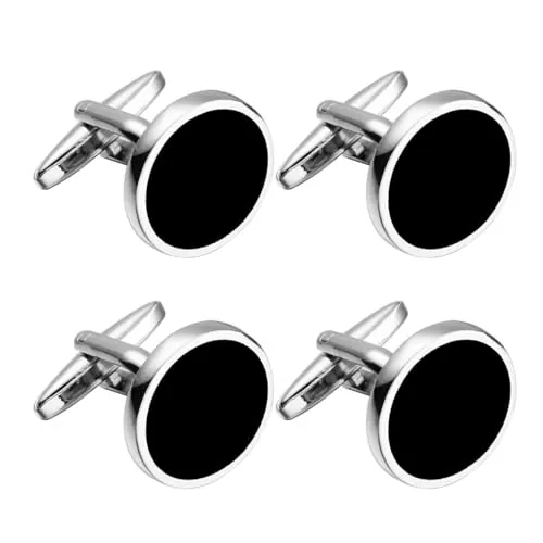 HDGSAFD 2 Pares De Gemelos De Camisa, Accesorios De Negocios para Hombres, Accesorios De Moda Y Exquisitos, Adecuados para Ropa Formal (Negro).