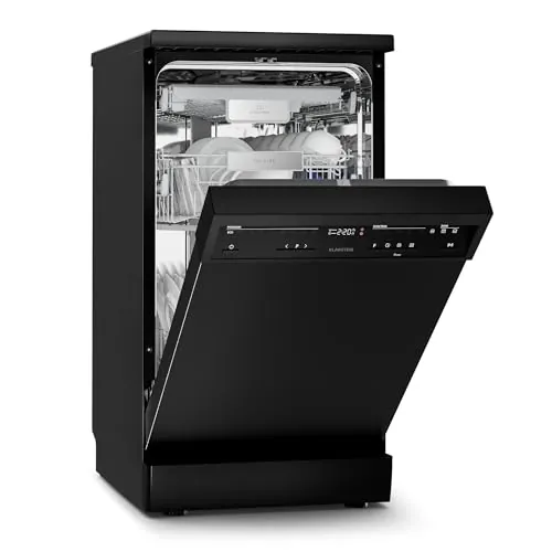 Klarstein Velaire Lavavajillas 45cm Independiente - 10 Cubiertos, 9 Programas, Silencioso 42 dB, Clase B, AquaStop, Bloqueo Infantil, Acero Inoxidable