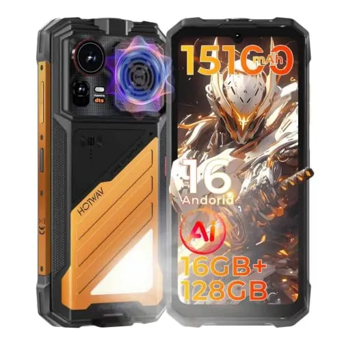 HOTWAV Hyper 8E Móvil Irrompible Android 16, 16GB RAM + 128GB/2TB