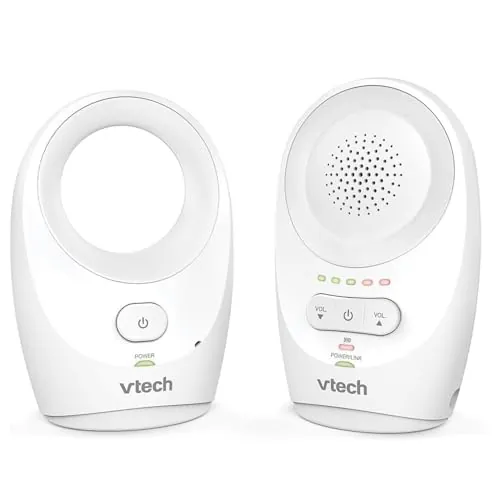 VTech BM1120 Monitor de Audio para Bebé, Transmisión de Sonido Clara y Segura, Largo Alcance, Pantalla LED de 5 Niveles de Volumen, Pinza para Cinturón, Baterías Recargables